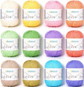 Katech 1OO% Cotton Yarn for Crocheting-12 * 45g/175yd, Baby Cotton