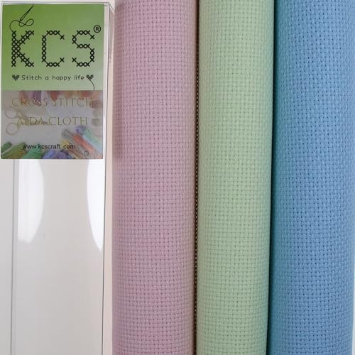 KCS 3 pc of 15" x 18"(38cmx45cm) Counted Cross Stitch Cotton Aida