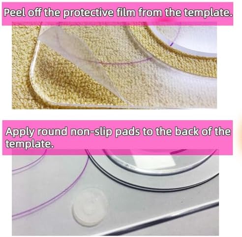 3Pcs Free Motion Quilting Templates with Non-Slip Grips, Quilting