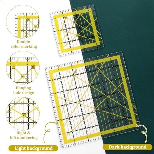 7 Pieces Quilting Rulers Templates, 2.5",3.5", 5",6", 8.5", 10.5",12"