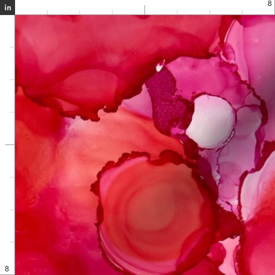 Spoonflower Fabric Pink Red Purple Swirl on Essex Linen