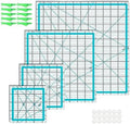 Quilting Rulers Set: 6 Pcs, Acrylic, 11.4 X 10.2 in, Anti-Slip, with