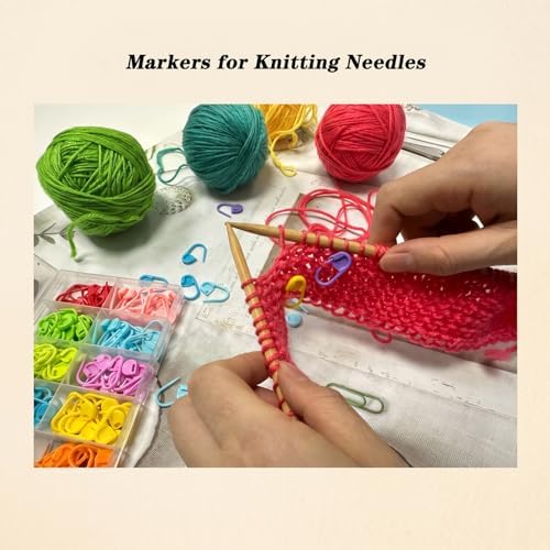 Meikeer 150PCS Locking Stitch Markers with Storage Box, 10 Colors