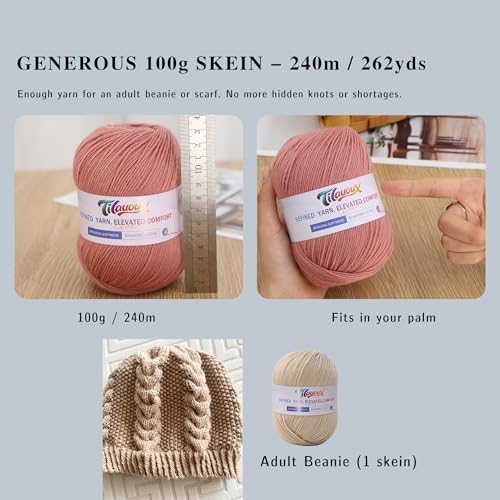 100% Wool Yarn - 100g / 240m (262 yds) #3 DK Light Worsted - 35 Colors