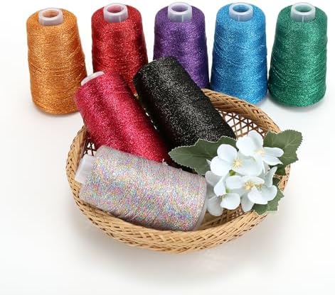 Metallic Crochet Thread, 80g Lurex Yarn for Charms(Afterglow)