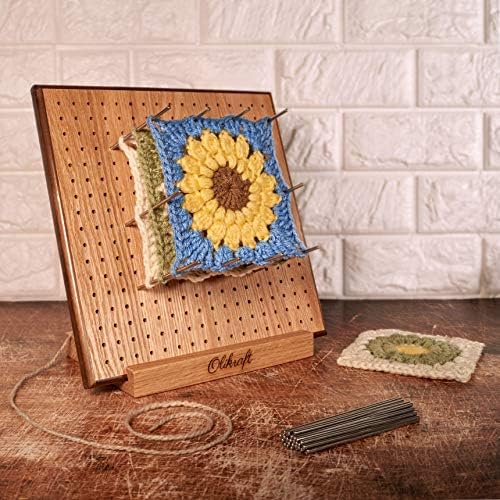 Olikraft 8-inch Red Oak Crochet Blocking Board with 50 Pins and 16oz