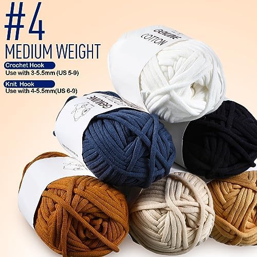 Timgle 18 Pack Beginners Crochet Yarn Cotton Yarn, Nature Colors