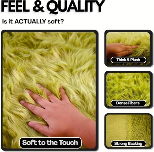 FabricLA Faux Fur Fabric by The Yard - Artificial Craft Fur - 72" X