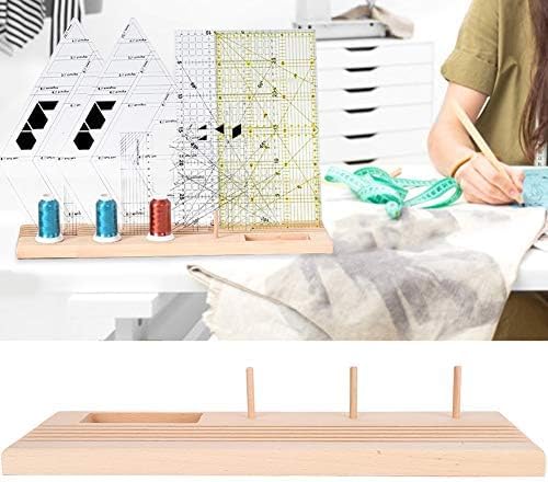 5 Slot Wooden Quilting Ruler Stand and Template Organizer, Wooden