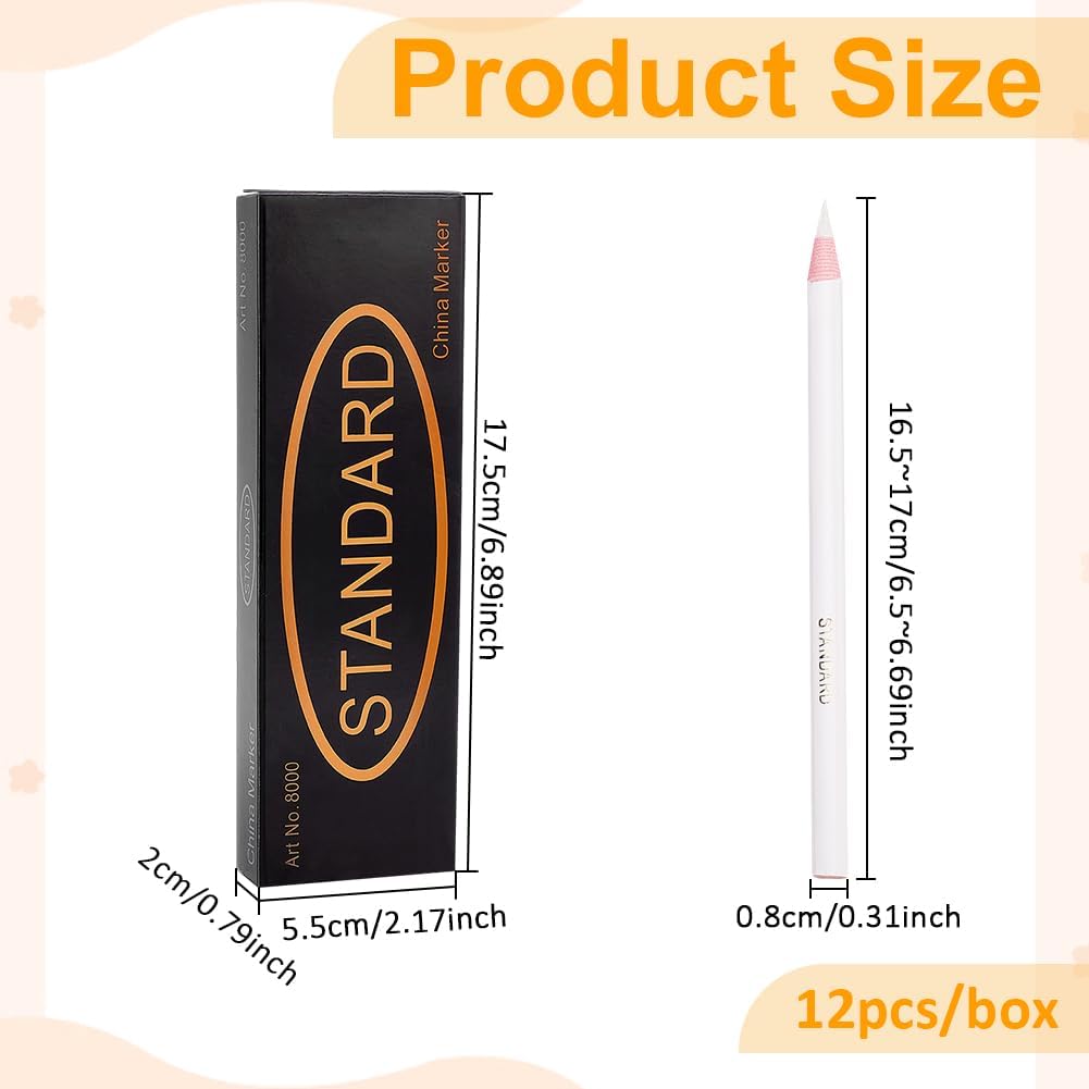 BENECREAT 12PCS Water Soluble Pencil Tracing Tools for Tailor's Sewing