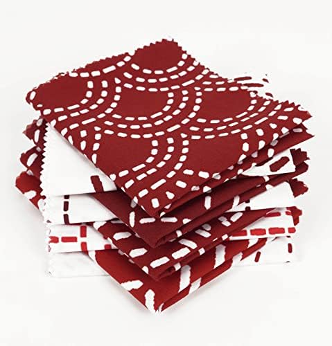 Soimoi 8 Pc Fat Quarter Bundle - Japanese Sashiko Print 18"x 22" DIY