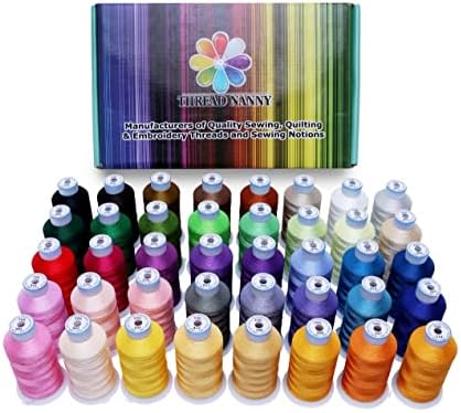 40-Color Polyester Embroidery Thread Kit for Brother