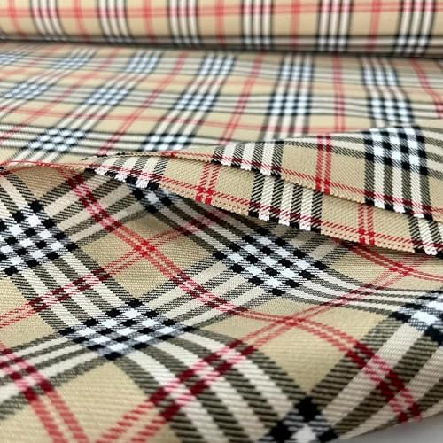 TEXTILORD® Italian Design Beige Plaid (Tartan) Viscose Luxury