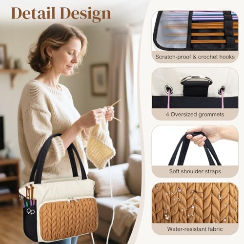 DALINDA Crochet Bag Organizer,Yarn Bag and Tote- Yarn Storage with