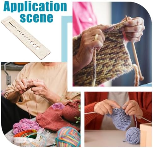 NBEADS Wood Knitting Needle Gauge and Ruler