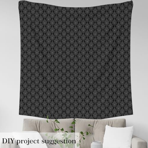 jejeloiu Grey Damask Jacquard Floral Upholstery Fabric 10 Yards Soft