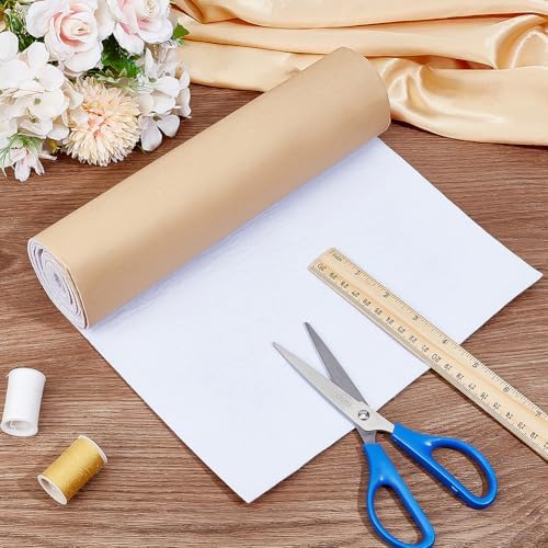 BENECREAT 78.7x9.8 Inch Soft Cotton Interlining, White Self-Adhesive