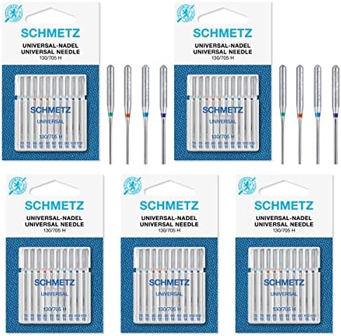 50 Schmetz Assorted Universal Sewing Machine Needles 130/705H 15x1H