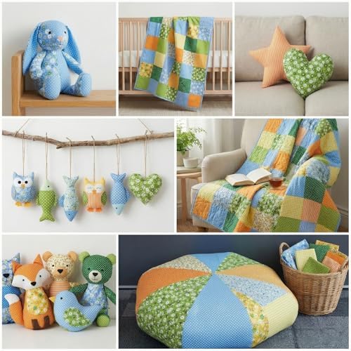 21Pcs 10in Cotton Fabric Squares Patchwork Quilting Bundle Yellow