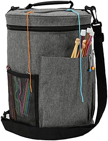 Weabetfu Large Capacity Portable Yarn Organizer Knitting Tote Storage