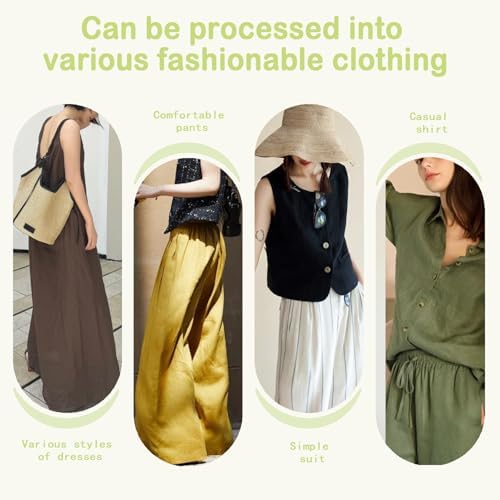 57" Soft Viscose Nylon Linen Fabric by The Yard - Natural Slub Fabric