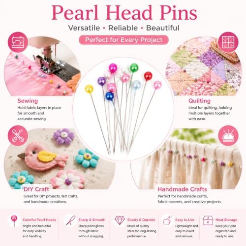 300PCS Sewing Pins & 50PCS Sewing Clips for Quilting, Sewing, Crafts