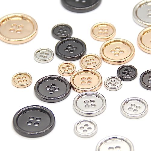 4 Holes Light Metal Round Buttons for Clothing Coat Suit Jacket Knit