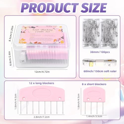 120Pcs Knit Blocking Pins Kit with 100 T-Pins