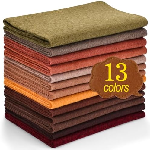 XSEINO 13 Rolls 8"x35" 1.4mm Thick Soft Felt Fabric Sheet 13 Assorted