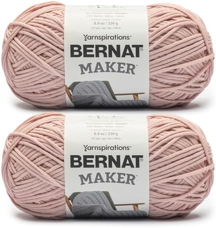 Bernat Maker, Cotton Soft Yarn for Crocheting, Soft Peach, 2-Pack