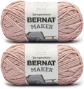 Bernat Maker, Cotton Soft Yarn for Crocheting, Soft Peach, 2-Pack