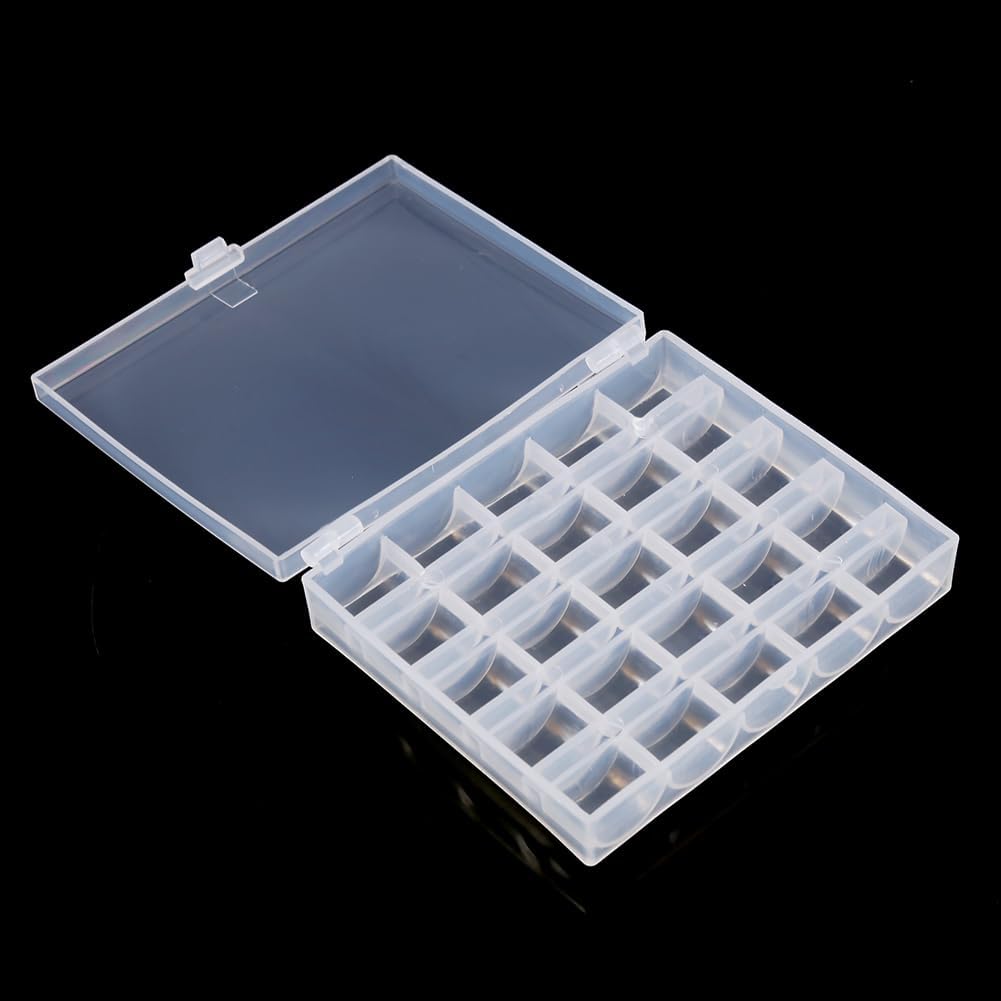 Bobbin Storage Case, 25 Slots Empty Sewing Bobbins Plastic Spools Box