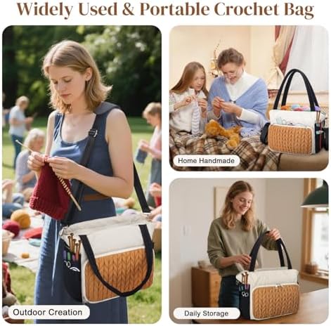 DALINDA Crochet Bag Organizer,Yarn Bag and Tote- Yarn Storage with