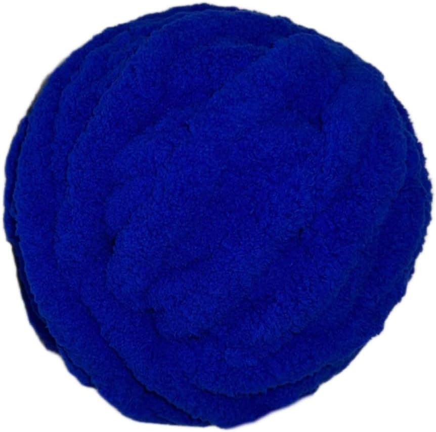 Chunky Chenille Royal Blue Yarn for Crocheting and Handknitting Big