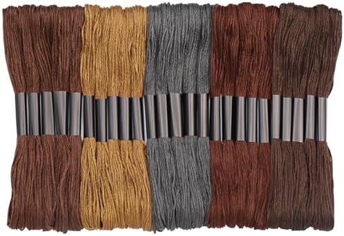 25 Skeins Embroidery Thread, Brown Series Cotton Embroidery Floss