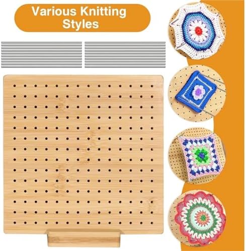 JTJIYN 1PCS Wood Crochet Blocking Board Kit with Stainless Steel Rod