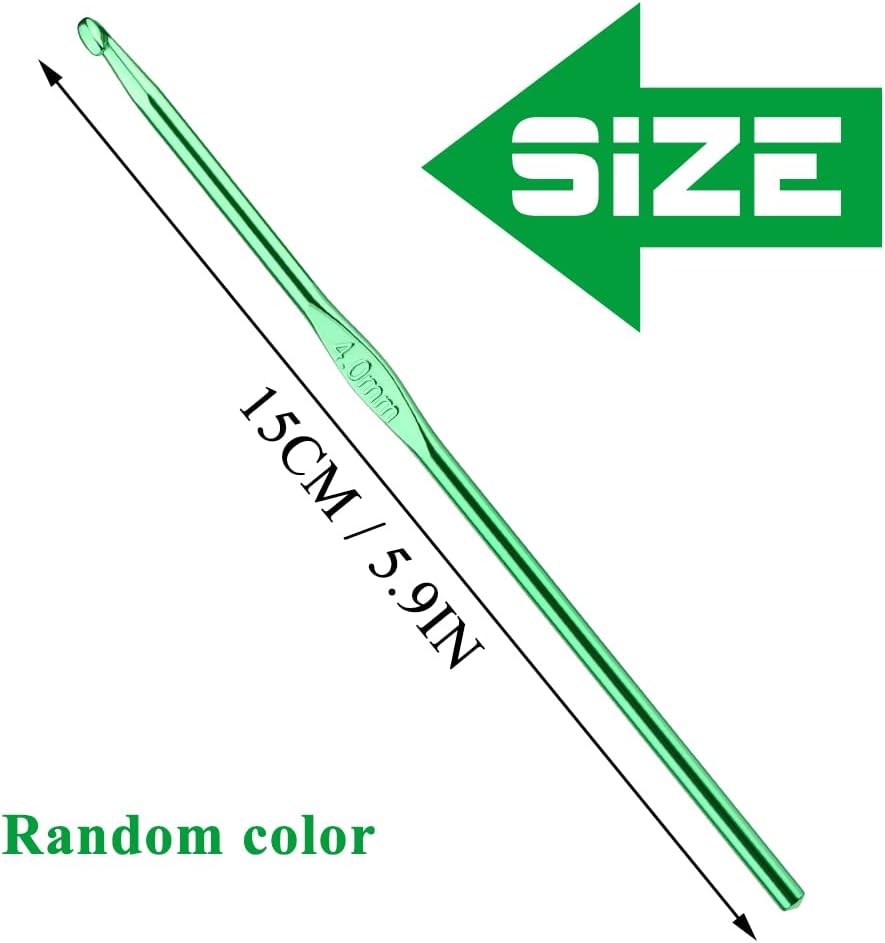 Iuuidu 4mm Aluminum Crochet Hook, Smooth Crochet Needles
