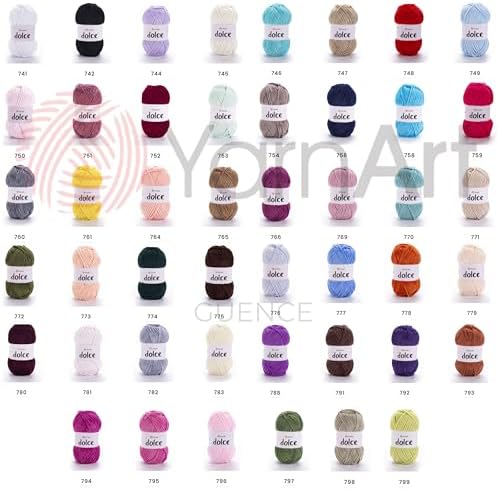 YarnArt Dolce Chenille Yarn – Soft Velvet Yarn for Amigurumi, Plush