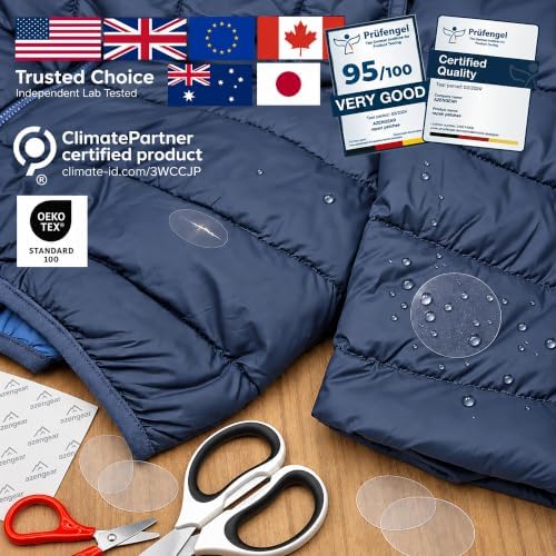 Stick-On Repair Patches for Down Jackets, Tents, 11 Pcs, Transparent