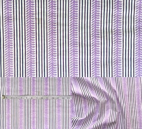 100% Cotton Fabric by The Yard Stripes Print 60/60, Lightweight
