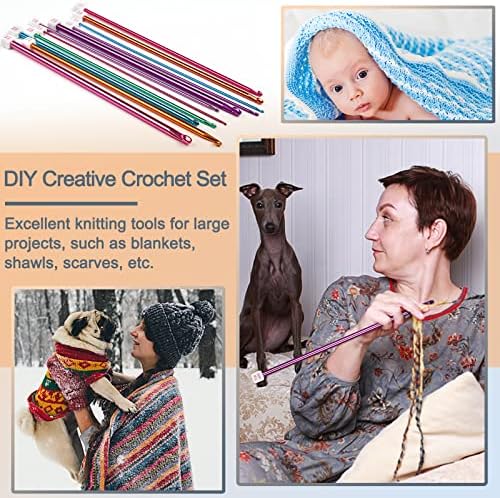Coopay 11Pcs Tunisian Crochet Hooks Set-Long Crochet Hook