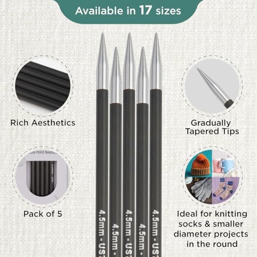 KnitPro Karbonz Double Pointed Needles 8" (20cm) | US Size 7 (4.5mm)