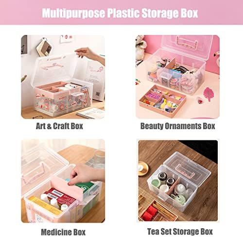 Clear Plastic Office Supply Art & Craft Storage Box, Sewing Box