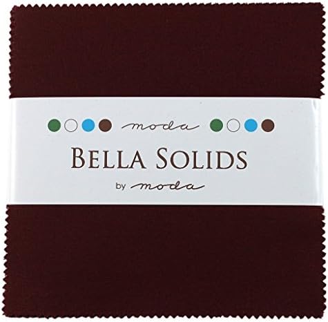 Bella Solids Burgundy Moda Charm Pack by Moda Fabrics; 42-5" Quilt