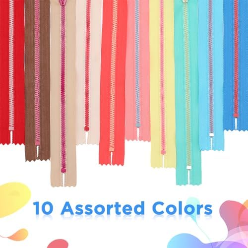 20pcs Zippers for Sewing, #3 Resin 20cm/8inch Replacement Sewing