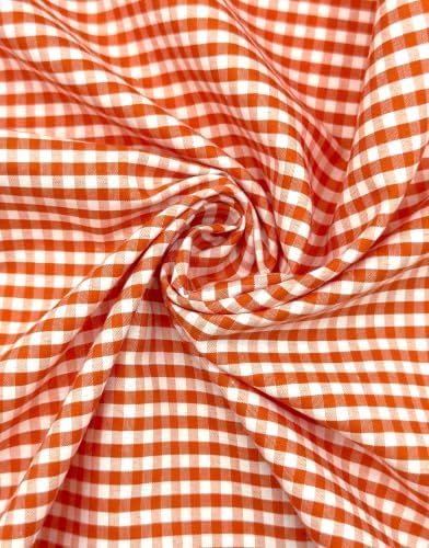 EOVEA - Poly Cotton Gingham Checkered Fabric, 60" Wide, 1/8" Plaid