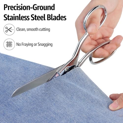 BoFuYuan Professional Stainless Steel Fabric Scissors 8-Inch Chrome