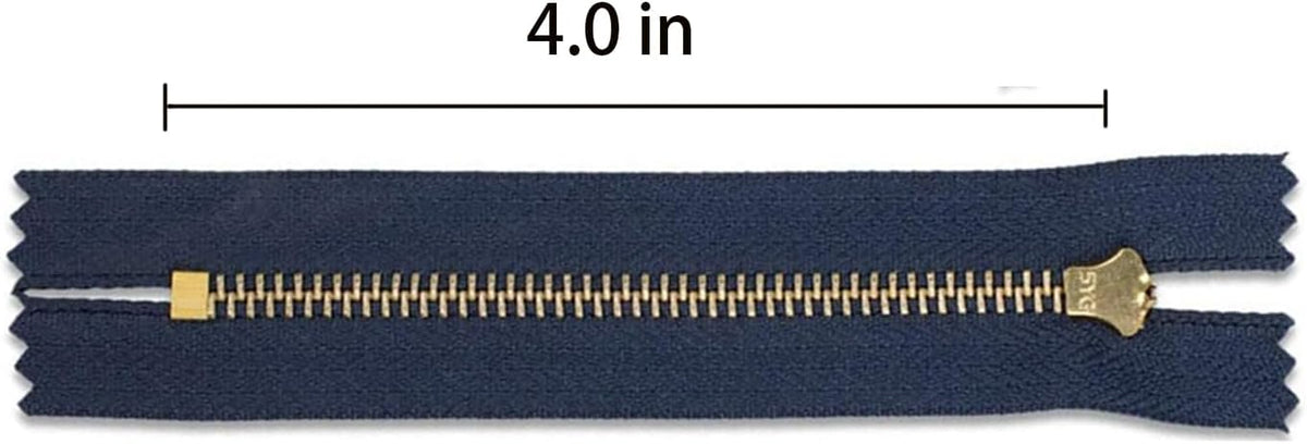 ZHYOHEN 2PCS 4 Inches Metal Zipper Replacement Brass Jeans Zippers 5mm