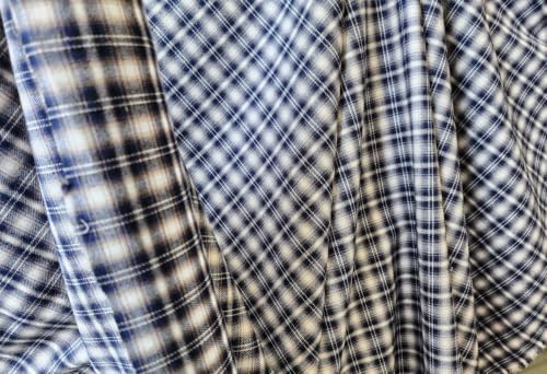 Aleki Fabric 2 Yard Bolt Navy Blue Plaid/Checkered, Flannel 58" Wide