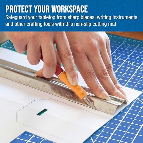 U.S. Art Supply 36"x48" Self-Healing Cutting Mat 5-Ply Pink/Blue